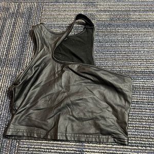 Black Leather Shein Top